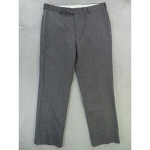 Brooks Brothers Pants Mens 37x33 Gray Flat Front Straight Leg Wool Madison